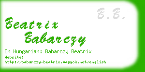 beatrix babarczy business card